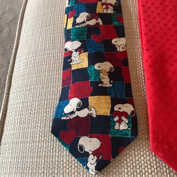 5 ties! Snoopy Mens Ties. Lot of 5. Valentine’s Day, pink, red - Picture 2 of 7